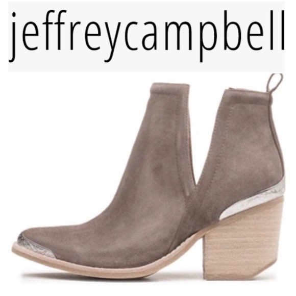 Jeffrey Campbell Shoes - Jeffrey Campbell Cromwell Taupe Suede Heel Booties